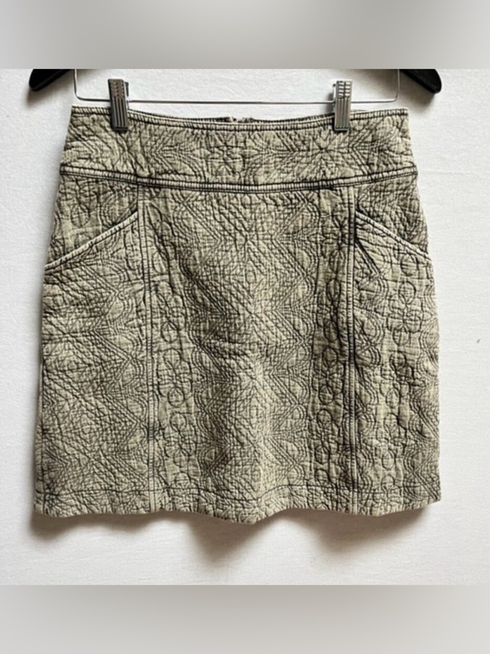 Anthropologie Pilcro Quilted Embossed Mini Skirt 4